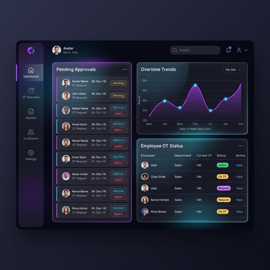 Screenshot of Overtime Management System